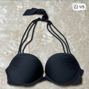 Victoria Secret Black Bombshell Strappy bikini top Size 34C